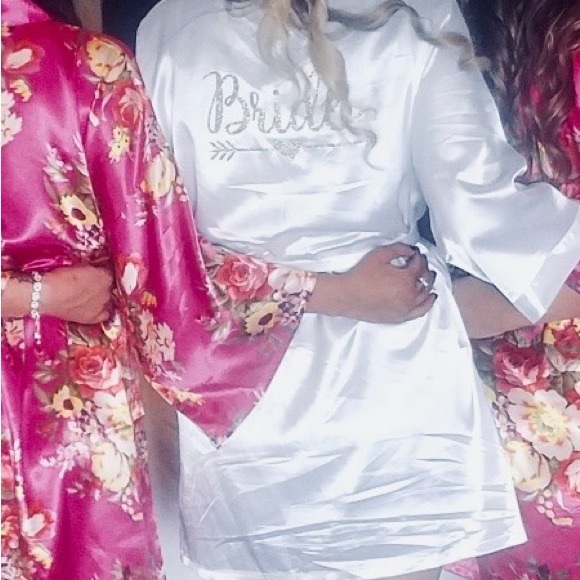 BRIDE ROBE - Women’s S/M - gold glitter lettering - Picture 3 of 3